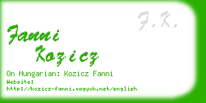 fanni kozicz business card